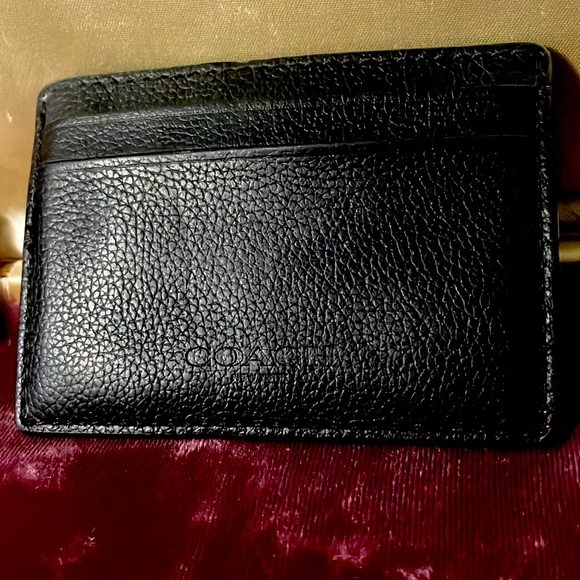 Coach Accessories Coach Mens Money Clip Card Case Calf Leather